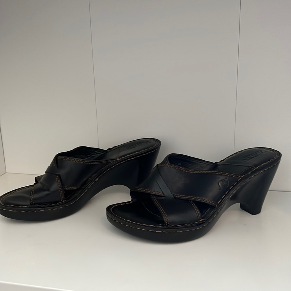 Born black wedge heels size 7